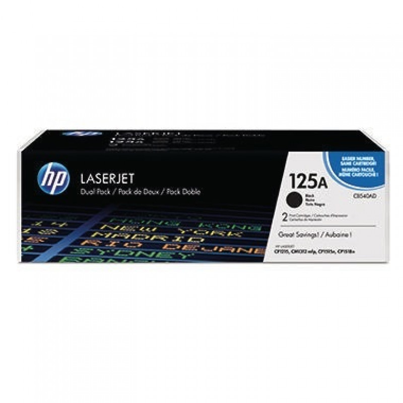HP Toner CB540AD 125A 2.200Seiten schwarz 2 St./Pack.