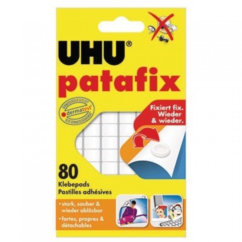 UHU Klebepad patafix 48810 6x14cm weiß 80 St./Pack. UHU Klebepad patafix 48810 6x14cm weiß 80 St./Pack.