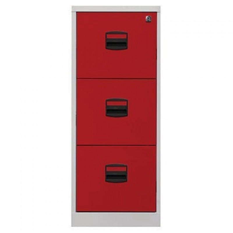 Hängeregistraturschrank PFA3F506 3Schübe grau/rot Hängeregistraturschrank PFA3F506 3Schübe grau/rot