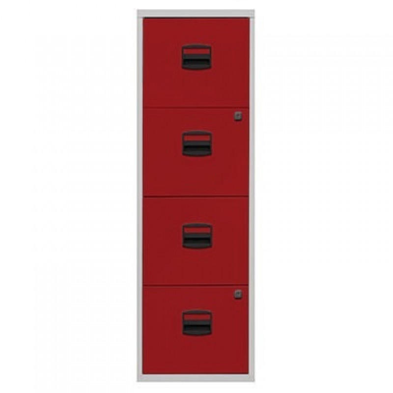Hängeregistraturschrank PFA4F506 4Auszüge grau/rot Hängeregistraturschrank PFA4F506 4Auszüge grau/rot