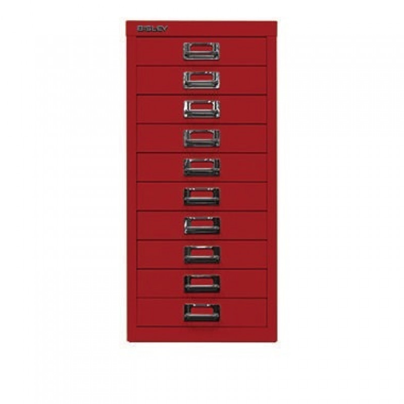 Bisley Schubladenschrank L2910670 10Schubfächer kardinalrot