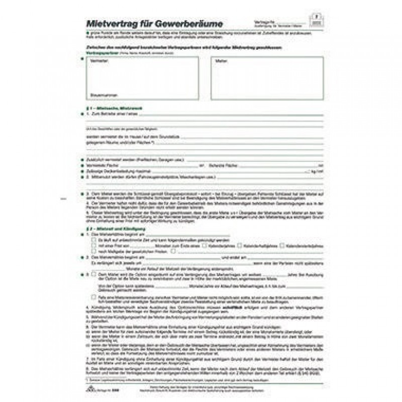 RNK Mietvertrag 598 Gewerberaum DIN A4 5Blatt RNK Mietvertrag 598 Gewerberaum DIN A4 5Blatt