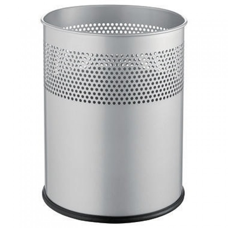 helit Papierkorb H2515799 26x31,5cm 15l rund Metall silber helit Papierkorb H2515799 26x31,5cm 15l rund Metall silber