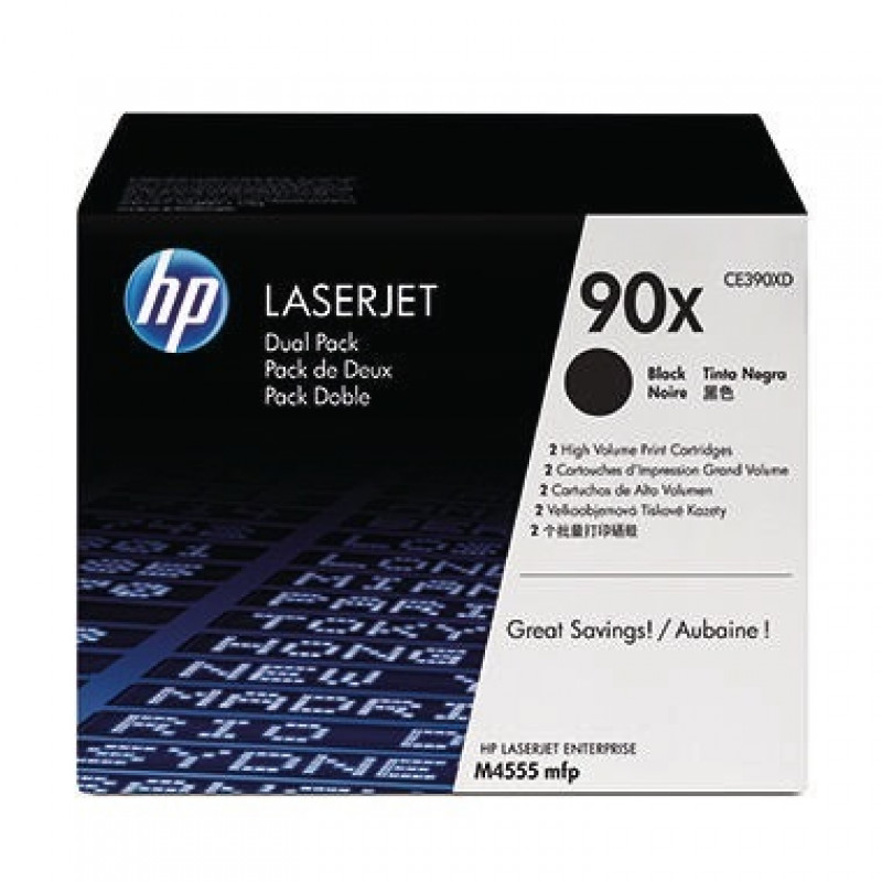 HP Toner CE390XD 90X 24.000Seiten schwarz 2 St./Pack.