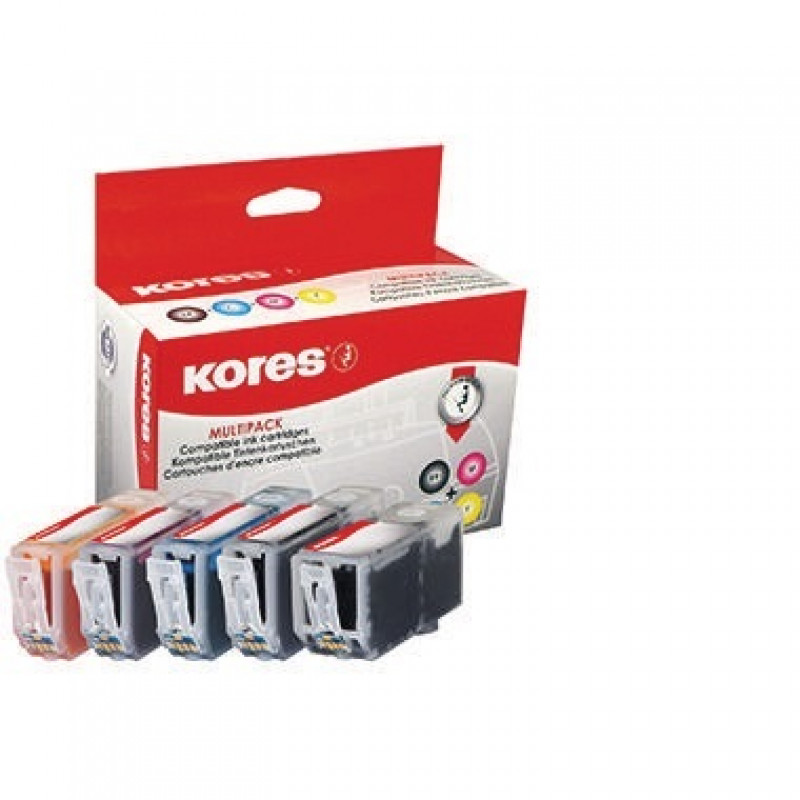Kores Tintenpatrone G1513KIT wie PGI525/CLI526 sw/c/m/y 5 St./Pack. Kores Tintenpatrone G1513KIT wie PGI525/CLI526 sw/c/m/y 5 St./Pack.