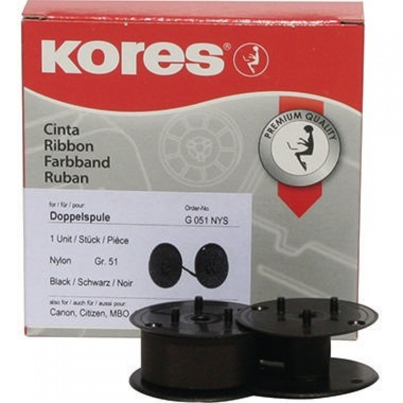 Kores Tischrechnerfarbband G051NYS Gr.51 13mmx4m Nylon schwarz