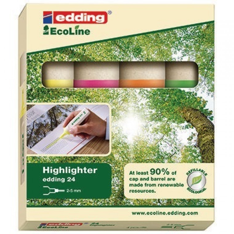 edding Textmarker Highlighter 24 EcoLine 4-24-4 sortiert 4 St./Pack. edding Textmarker Highlighter 24 EcoLine 4-24-4 sortiert 4 St./Pack.