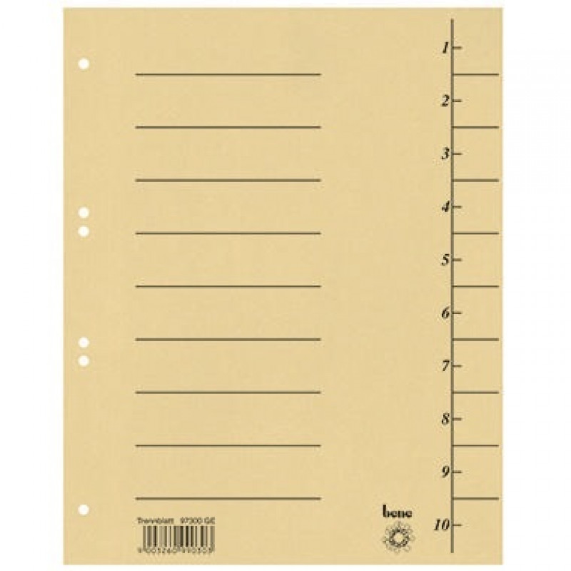 Bene Trennblatt 97300GE DIN A4 Karton gelb Bene Trennblatt 97300GE DIN A4 Karton gelb