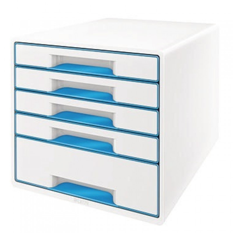 Leitz Schubladenbox WOW CUBE 52141036 5Schubfächer weiß/blau