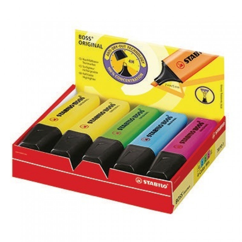STABILO Textmarker BOSS ORIGINAL 70/10-1 2-5mm sortiert 10 St./Pack. STABILO Textmarker BOSS ORIGINAL 70/10-1 2-5mm sortiert 10 St./Pack.