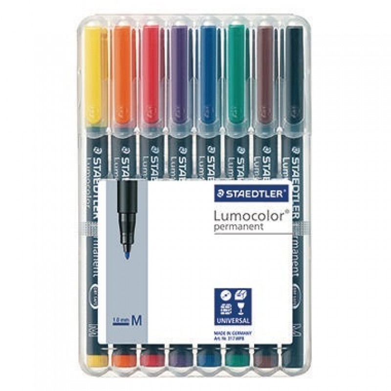 STAEDTLER Folienschreiber Lumocolor 317 WP8 1mm sortiert 8 St./Pack. STAEDTLER Folienschreiber Lumocolor 317 WP8 1mm sortiert 8 St./Pack.