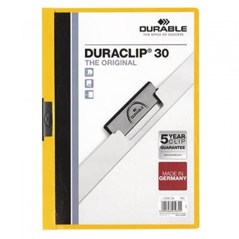 DURABLE Klemmmappe DURACLIP 30 220004 DIN A4 Polyethylen gelb DURABLE Klemmmappe DURACLIP 30 220004 DIN A4 Polyethylen gelb