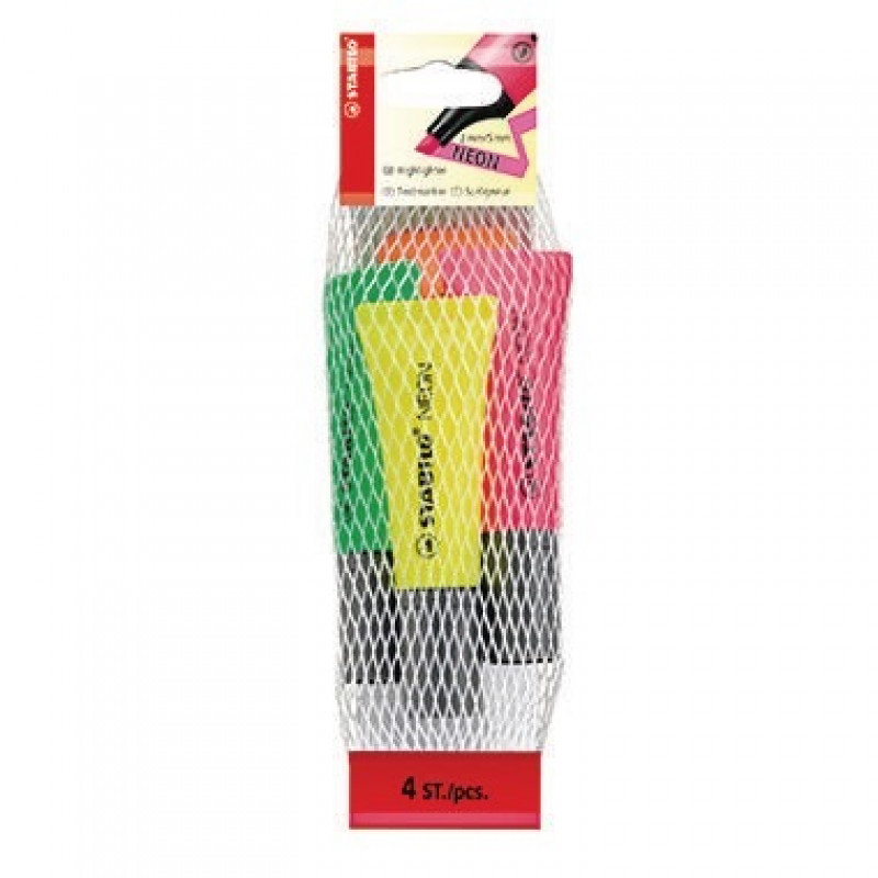 STABILO Textmarker NEON 72/4-1-5 2-5mm sortiert 4 St./Pack. STABILO Textmarker NEON 72/4-1-5 2-5mm sortiert 4 St./Pack.