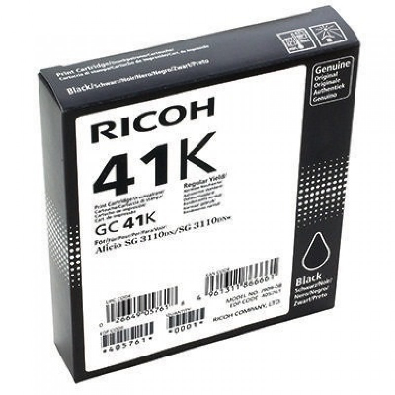 Ricoh Gelpatrone 405761 GC-41K 2.500Seiten schwarz Ricoh Gelpatrone 405761 GC-41K 2.500Seiten schwarz