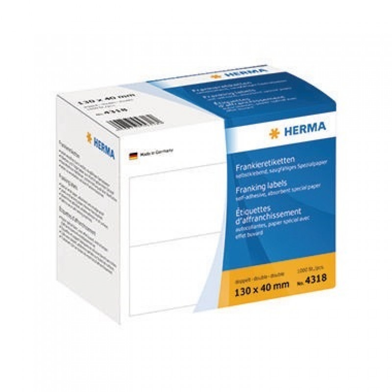 HERMA Frankieretikett 4318 130x140mm weiß 1.000 St./Pack.