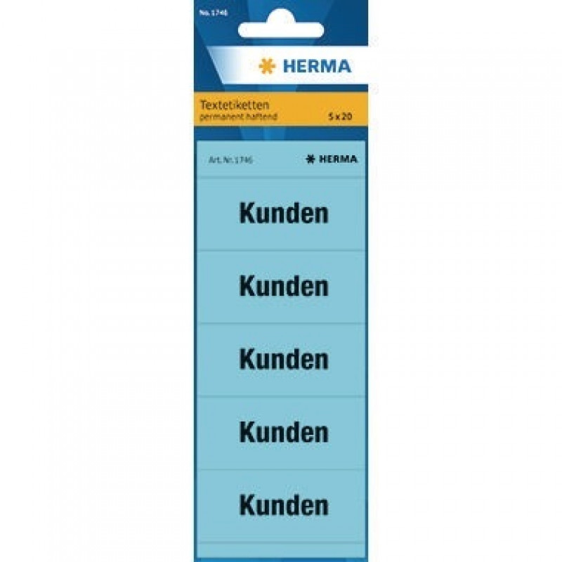 HERMA Ordneretikett Kunden 1746 60x26mm blau 100 St./Pack. HERMA Ordneretikett Kunden 1746 60x26mm blau 100 St./Pack.
