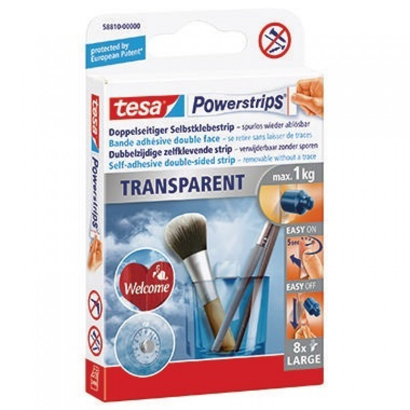 tesa Klebestück Powerstrips Large 58810-00000 tr 8 St./Pack. tesa Klebestück Powerstrips Large 58810-00000 tr 8 St./Pack.