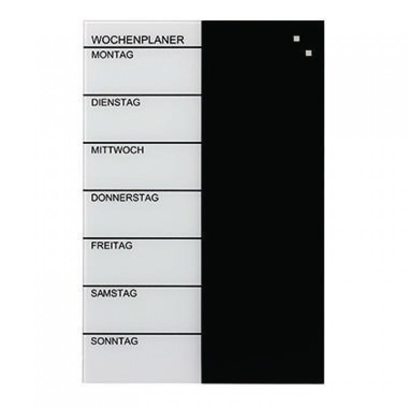 Franken Wochenplaner GP7D 40x60cm Glas schwarz/weiß Franken Wochenplaner GP7D 40x60cm Glas schwarz/weiß
