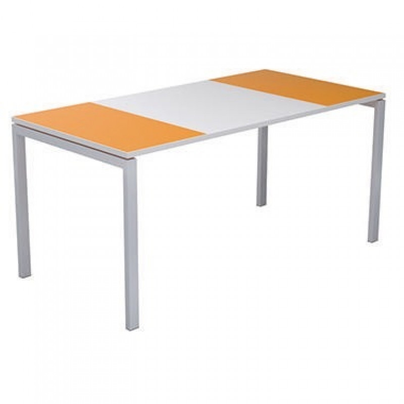 easyDesk Schreibtisch B160.13.13.05 160cm weiß/orange easyDesk Schreibtisch B160.13.13.05 160cm weiß/orange