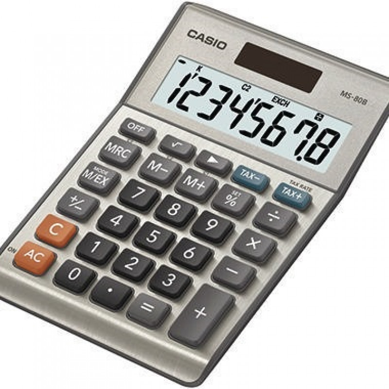 CASIO Tischrechner MS-80B 8stellig silber CASIO Tischrechner MS-80B 8stellig silber
