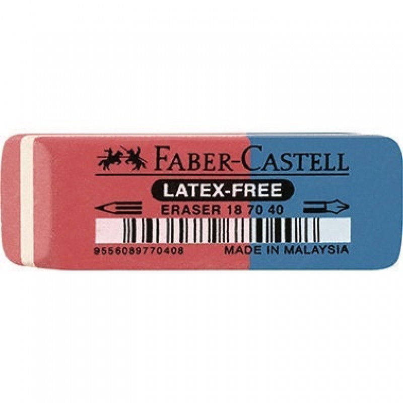 Faber-Castell Radierer 187040 18x8x54mm Kautschuk rot/blau Faber-Castell Radierer 187040 18x8x54mm Kautschuk rot/blau