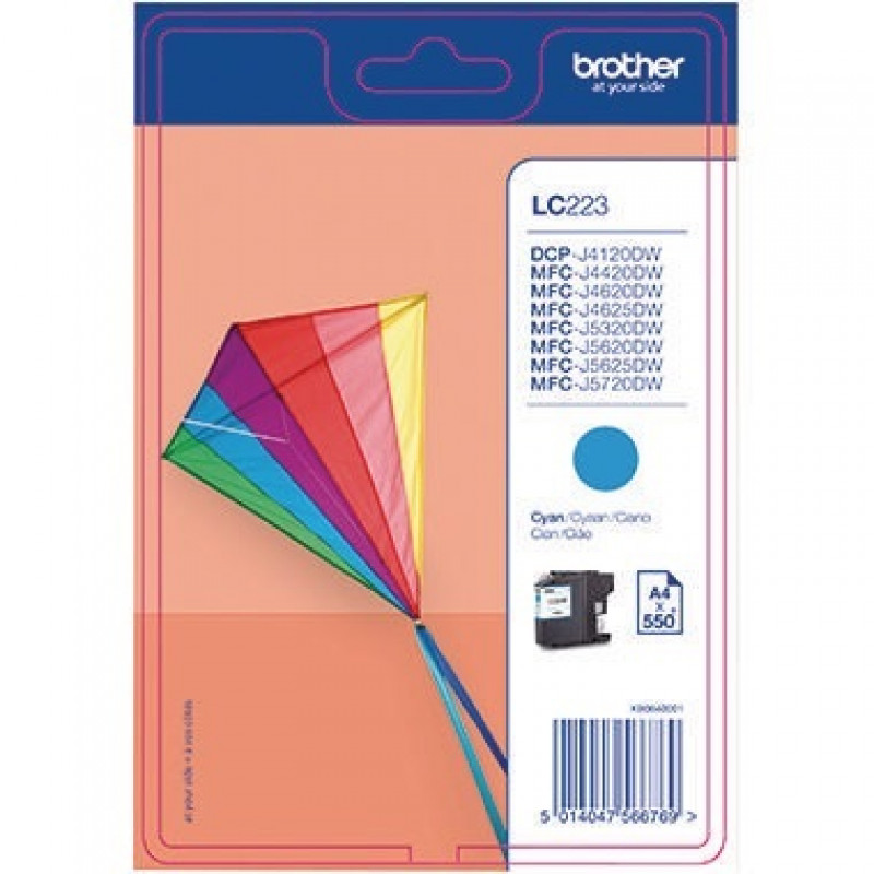 Brother Tintenpatrone LC223C 550 Seiten cyan