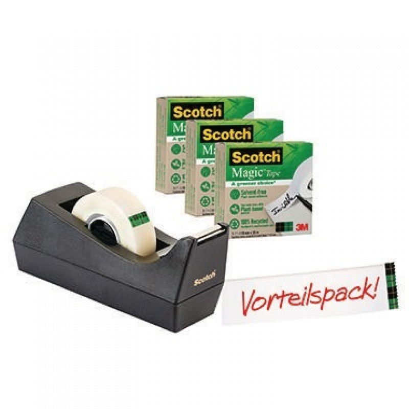 Scotch Tischabroller A greener choice 900C38G3 sw +3Klebeband Scotch Tischabroller A greener choice 900C38G3 sw +3Klebeband