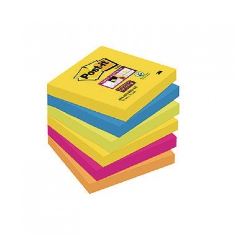 Post-it Haftnotiz Super Sticky 6546SR 76x76mm sort. 6 St./Pack. Post-it Haftnotiz Super Sticky 6546SR 76x76mm sort. 6 St./Pack.