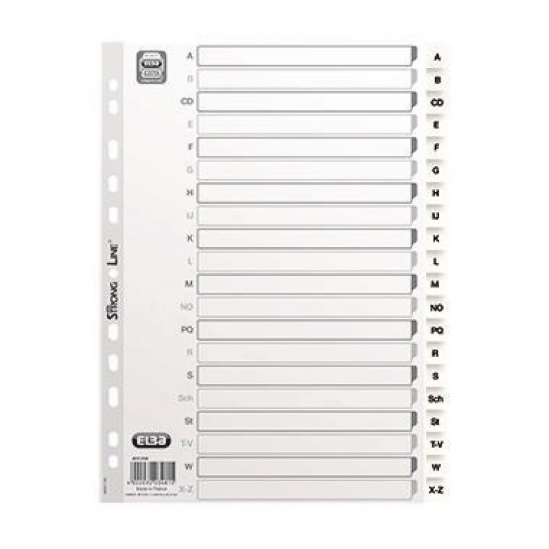 ELBA Register divide 400012049 A-Z DIN A4 20Blatt PP weiß ELBA Register divide 400012049 A-Z DIN A4 20Blatt PP weiß
