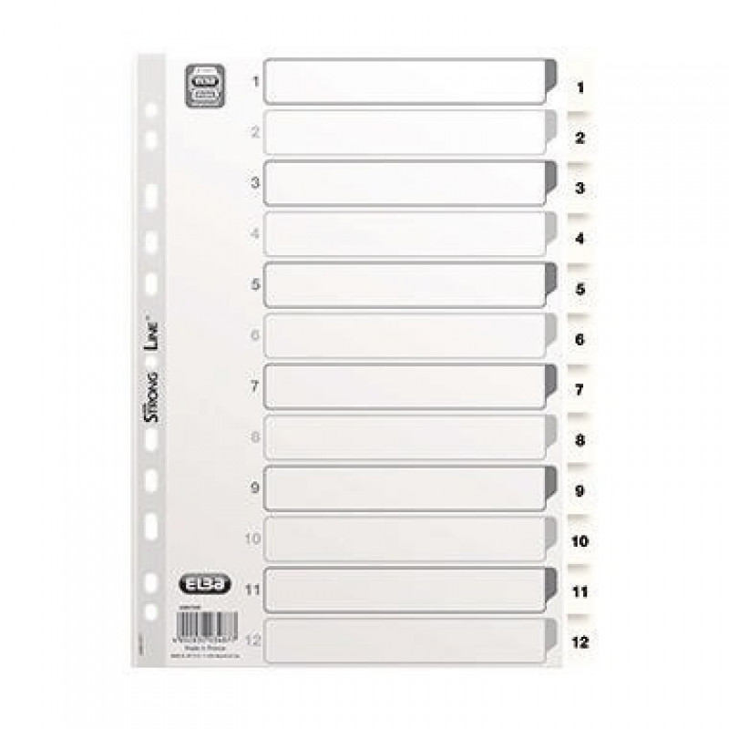 ELBA Register 400013903 DIN A4 1-12 volle Höhe Kunststoff weiß ELBA Register 400013903 DIN A4 1-12 volle Höhe Kunststoff weiß