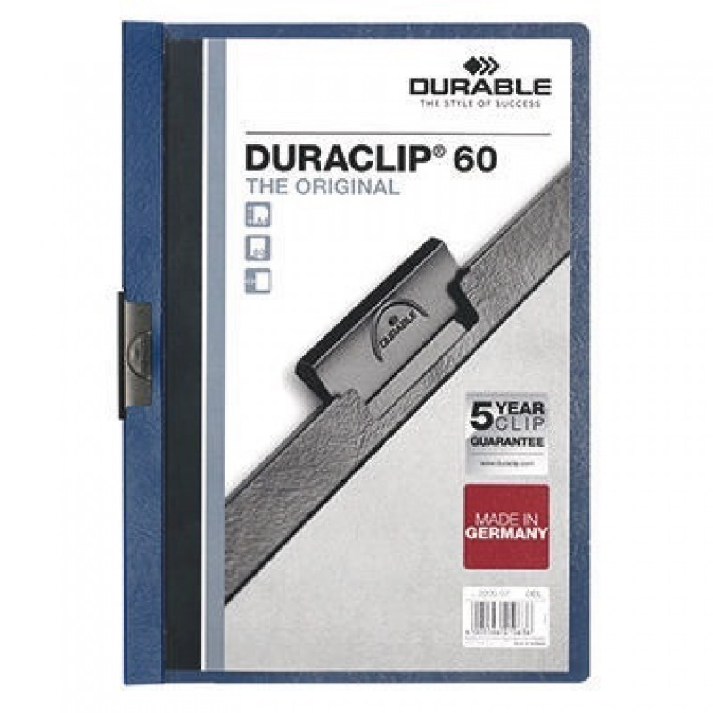 DURABLE Klemmmappe DURACLIP 60 220907 DIN A4 Hartfolie dunkelblau DURABLE Klemmmappe DURACLIP 60 220907 DIN A4 Hartfolie dunkelblau