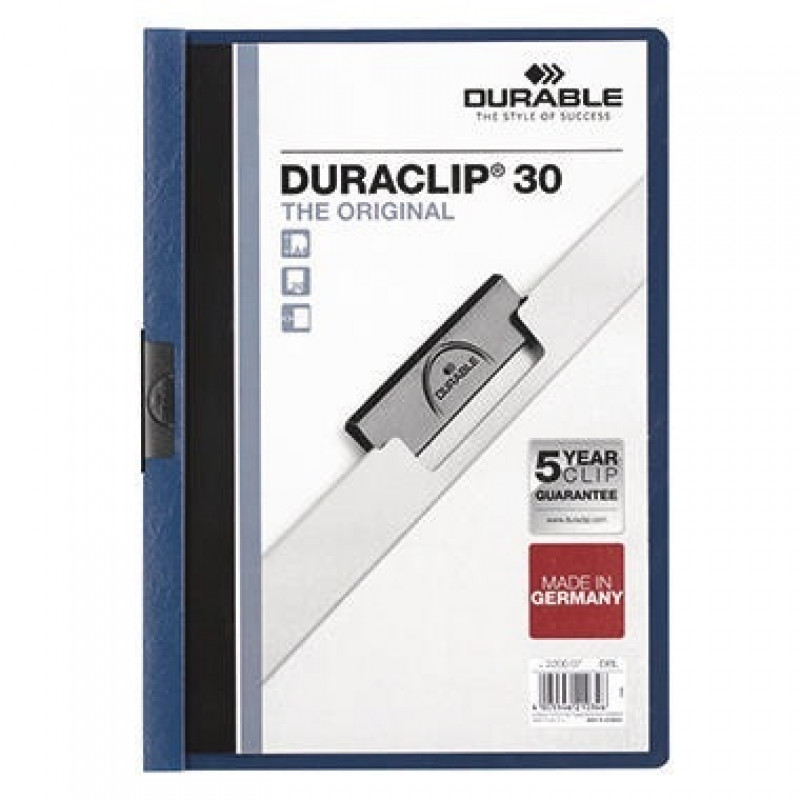 DURABLE Klemmmappe DURACLIP 30 220007 DIN A4 Polyethylen d.blau DURABLE Klemmmappe DURACLIP 30 220007 DIN A4 Polyethylen d.blau