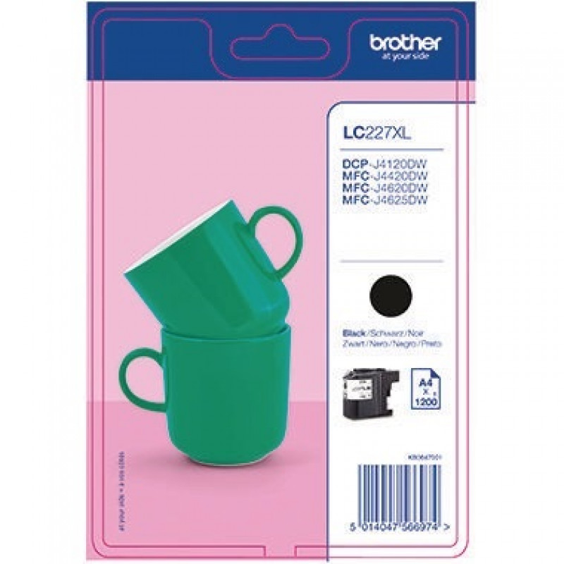Brother Tintenpatrone LC227XLBK 1.200Seiten schwarz Brother Tintenpatrone LC227XLBK 1.200Seiten schwarz