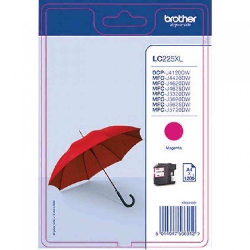 Brother Tintenpatrone LC225XLM 1.200Seiten magenta Brother Tintenpatrone LC225XLM 1.200Seiten magenta