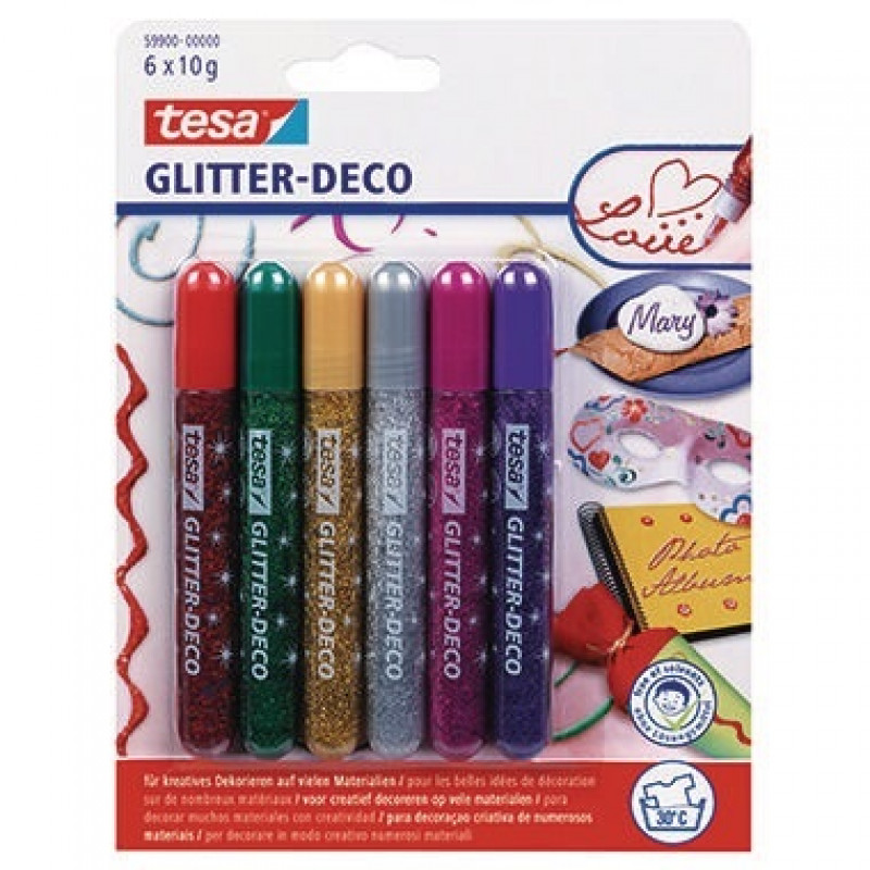 tesa Farbstift Glitter-Deco 59900-0-6 sortiert 6 St./Pack.