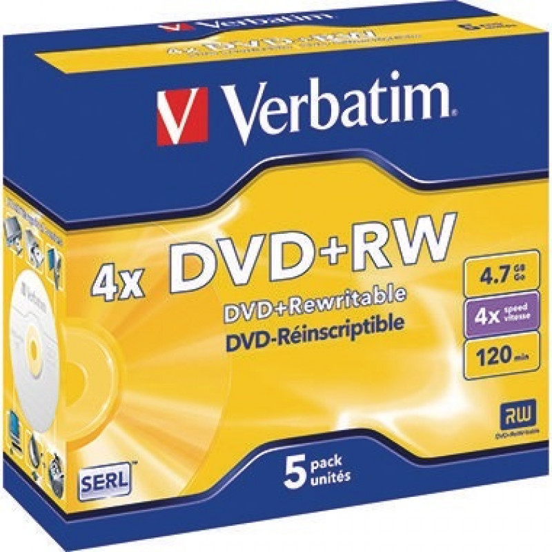 Verbatim DVD+RW 43229 4x 4,7GB 120Min. Juwelcase 5 St./Pack. Verbatim DVD+RW 43229 4x 4,7GB 120Min. Juwelcase 5 St./Pack.