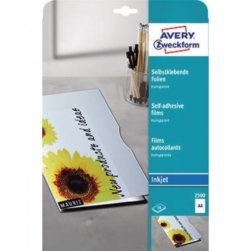 Avery Zweckform Inkjetfolie 2500 DIN A4 transparent 10 St./Pack. Avery Zweckform Inkjetfolie 2500 DIN A4 transparent 10 St./Pack.