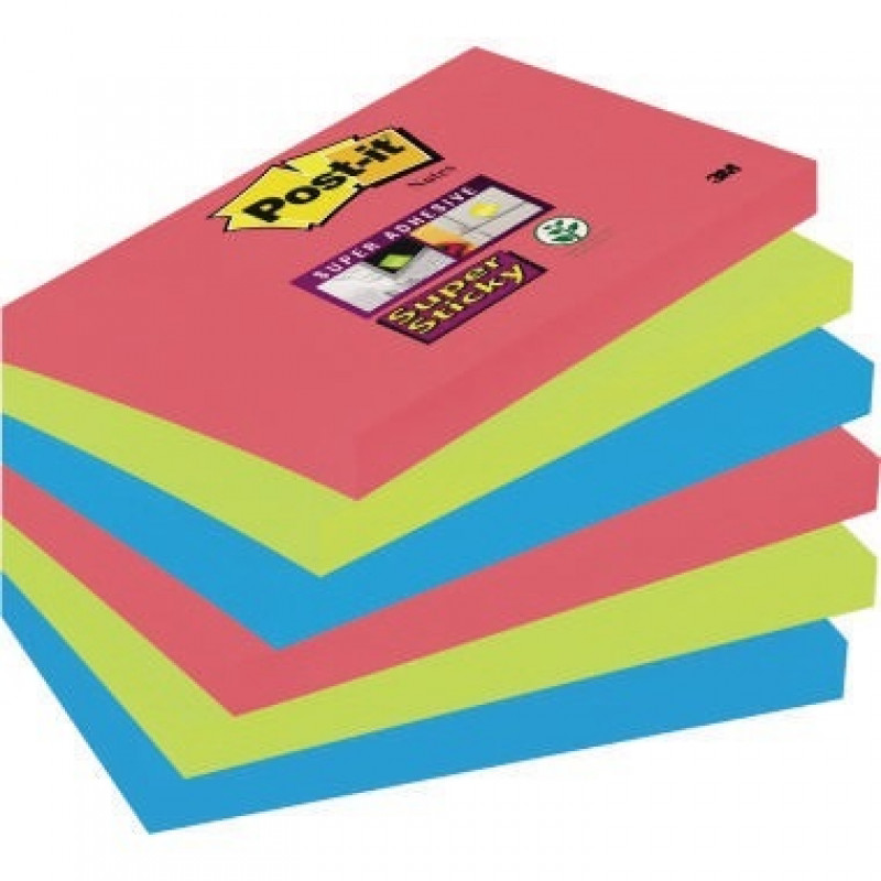 Post-it Haftnotiz 6556SJ 127x76mm 90Bl. rt/gn/bl 6 St./Pack.