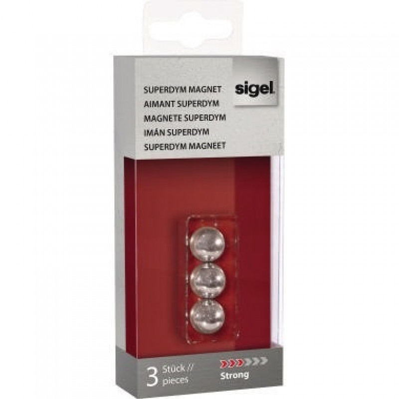 Sigel Magnet SuperDym C5 GL702 Kugel 12,7mm silber 3 St./Pack. Sigel Magnet SuperDym C5 GL702 Kugel 12,7mm silber 3 St./Pack.