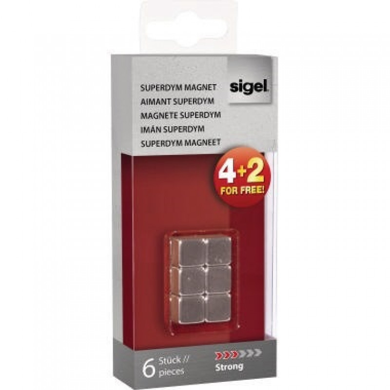 Sigel Magnet SuperDym C5 GL192 Cube 10x10x10mm silber 6 St./Pack. Sigel Magnet SuperDym C5 GL192 Cube 10x10x10mm silber 6 St./Pack.