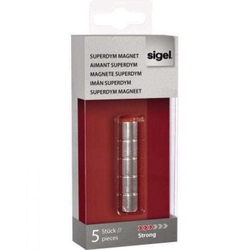 Sigel Magnet SuperDym C5 GL700 Zylinder 10mm silber 5 St./Pack. Sigel Magnet SuperDym C5 GL700 Zylinder 10mm silber 5 St./Pack.