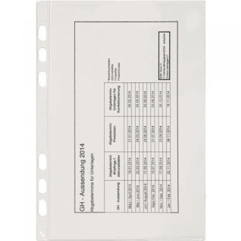 Chronoplan Visitenkartenhülle 50381 148x215mm transparent 5 St./Pack. Chronoplan Visitenkartenhülle 50381 148x215mm transparent 5 St./Pack.