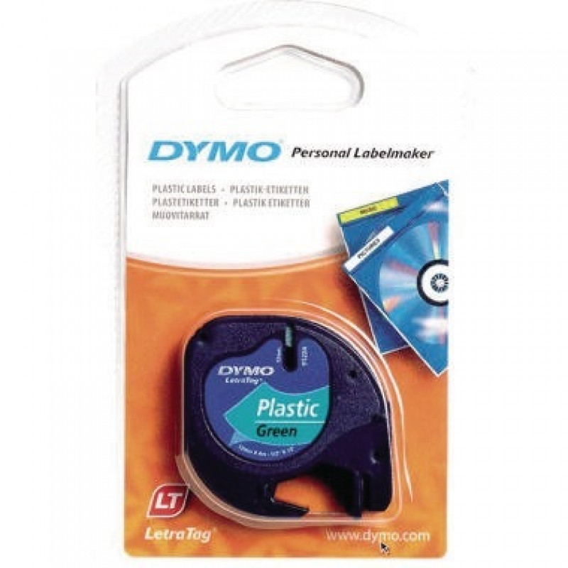 DYMO Schriftbandkassette LetraTag S0721690 12mmx4m schwarz auf grün DYMO Schriftbandkassette LetraTag S0721690 12mmx4m schwarz auf grün