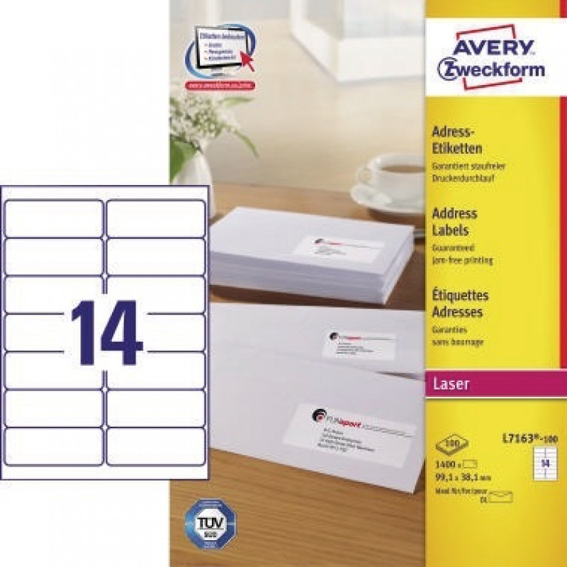 Avery Zweckform Adressetikett QuickPEEL L7163-100 1.400 St./Pack. Avery Zweckform Adressetikett QuickPEEL L7163-100 1.400 St./Pack.