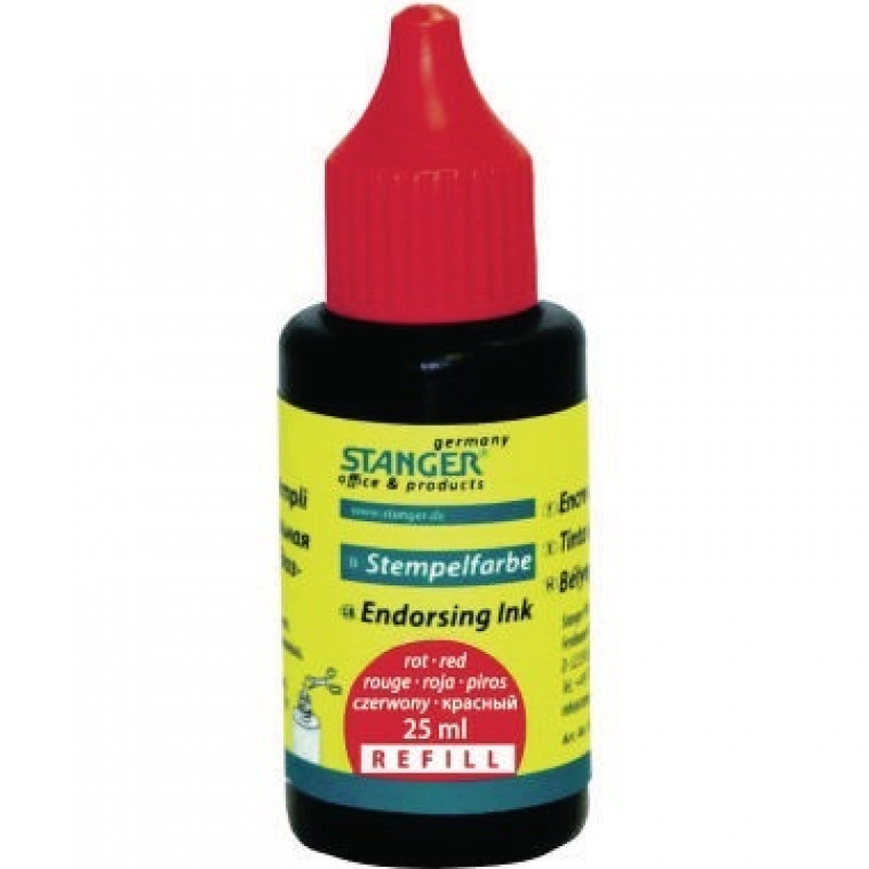 STANGER Stempelfarbe 01800302 25ml ohne Öl rot STANGER Stempelfarbe 01800302 25ml ohne Öl rot
