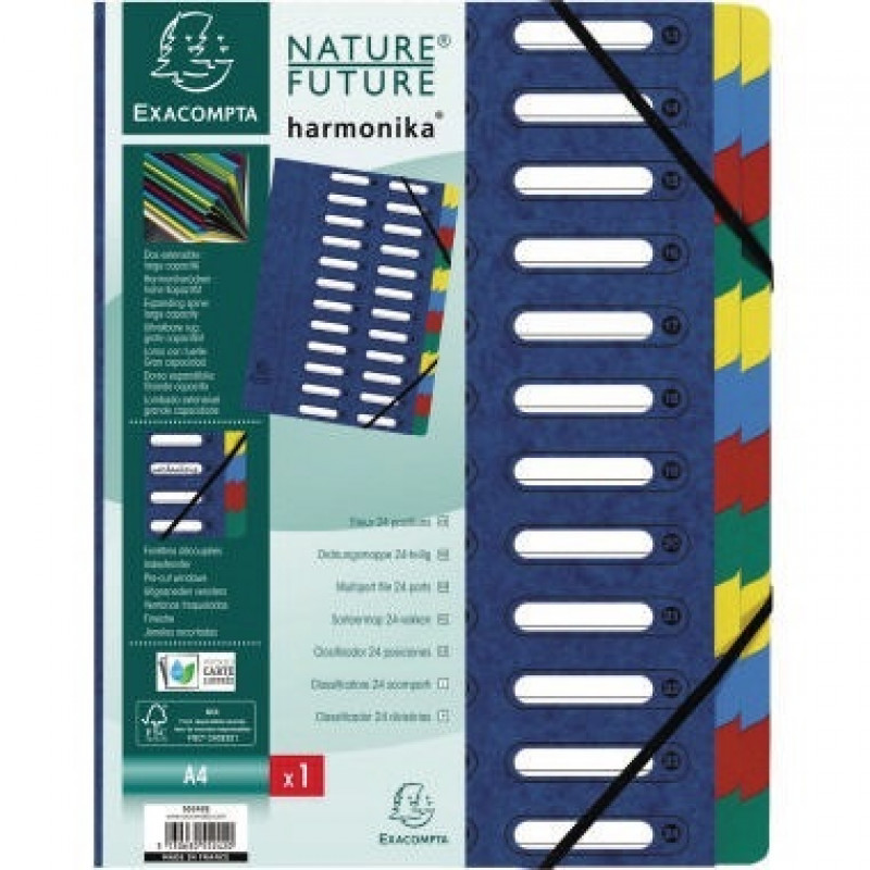 Exacompta Ordnungsmappe Harmonika 55242E DIN A4 24Fächer blau Exacompta Ordnungsmappe Harmonika 55242E DIN A4 24Fächer blau