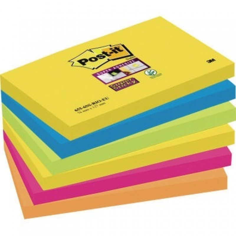 Post-it Haftnotiz SuperSticky 6556SR 127x76mm 6 St./Pack. Post-it Haftnotiz SuperSticky 6556SR 127x76mm 6 St./Pack.