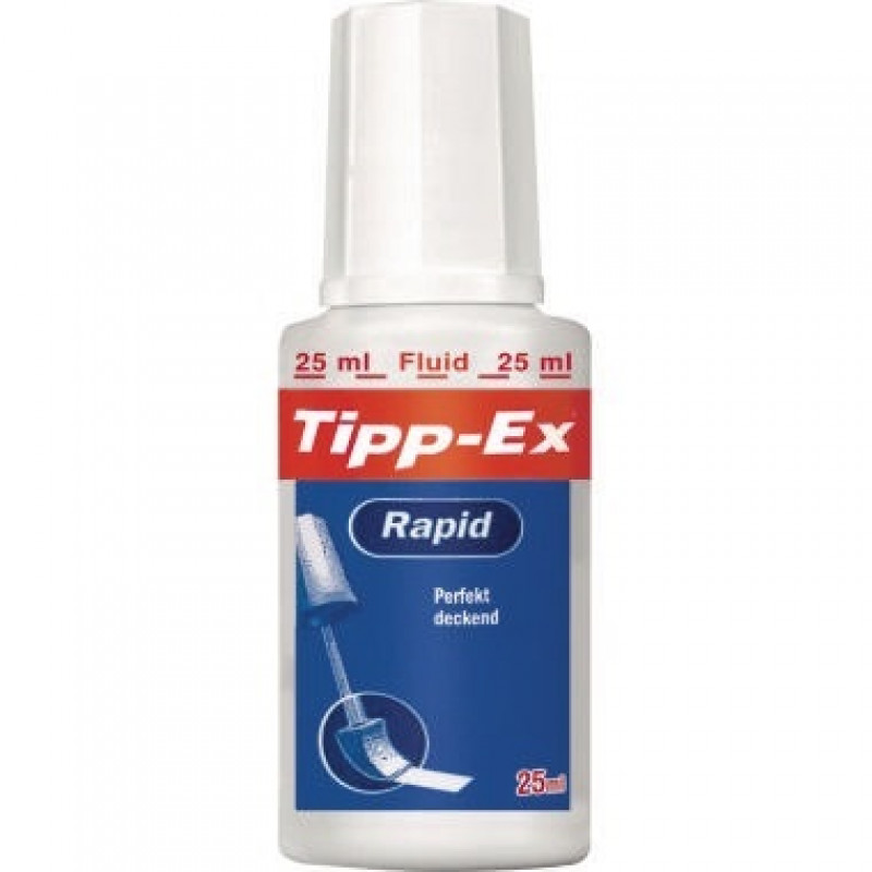 Tipp-Ex Korrekturflüssigkeit Rapid 8119143 schnelltrocknend 25ml weiß Tipp-Ex Korrekturflüssigkeit Rapid 8119143 schnelltrocknend 25ml weiß