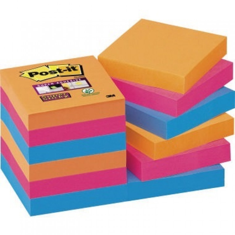 Post-it Haftnotiz Super Sticky 62212SE sortiert 12 St./Pack. Post-it Haftnotiz Super Sticky 62212SE sortiert 12 St./Pack.