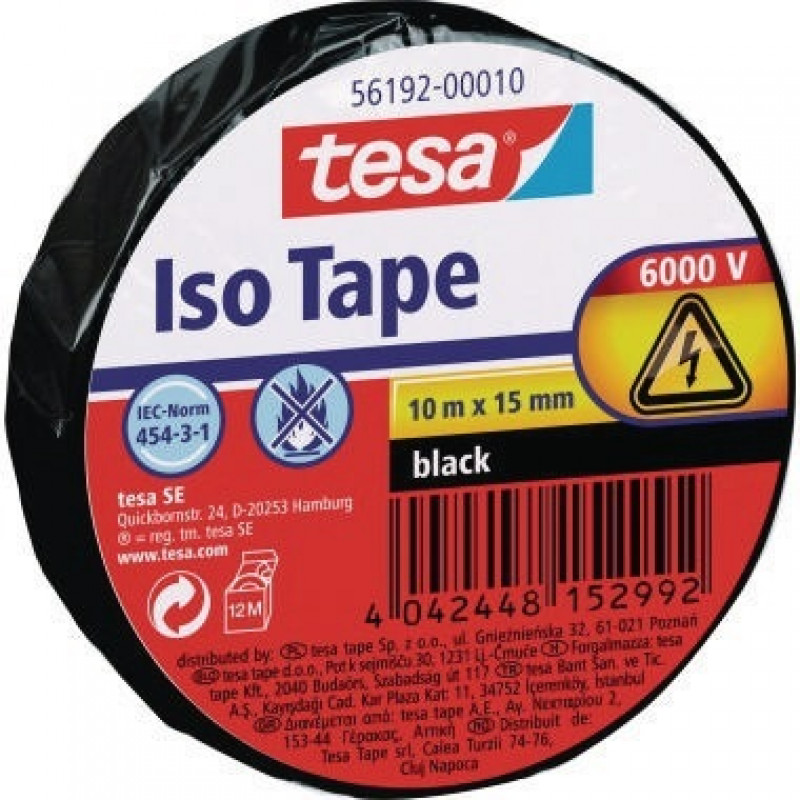 tesa Isolierband 56192-00010 15mmx10m schwarz tesa Isolierband 56192-00010 15mmx10m schwarz